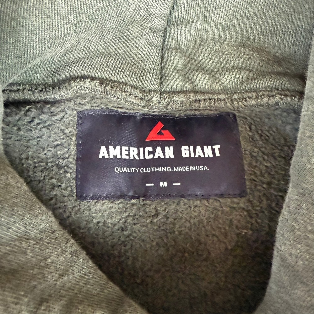 American Giant Vintage Pullover Hoodie Mens Medium Olive Green $165 USA New NWOT - Picture 3 of 6